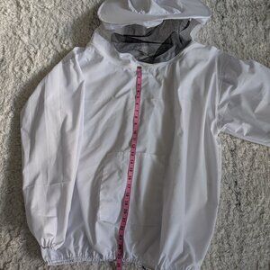 Professional White Large Beekeeping Jacket with Veil